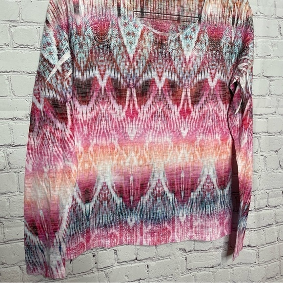 Sundance Sublimation Print Long Sleeve Crewneck Tee size Small - Picture 2 of 8